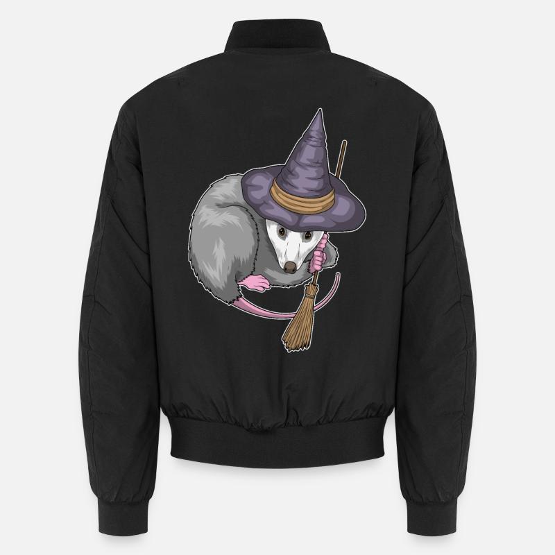 Possums Witch Broom - Unisex Bomber Jacket - black