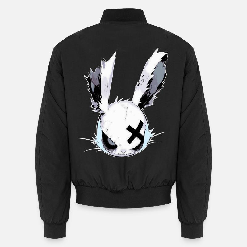 Goth Hasenkopf Hase Gothic Puppe Grunge Geschenk Unisex Bomberjacke