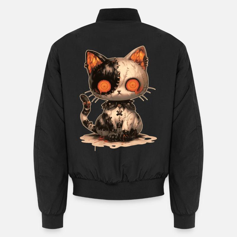 Kawaii Goth Cat Doll Gothic Puppe Katze Geschenk Unisex Bomberjacke