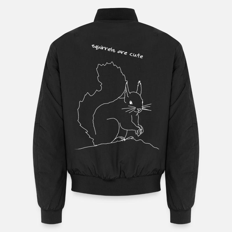 Lineart écureuil - Bomber unisexe - noir