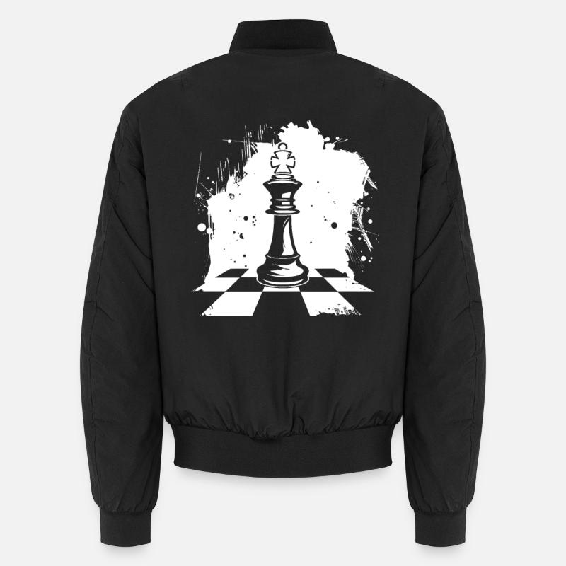 Schachfiguren Grafik Unisex Bomberjacke