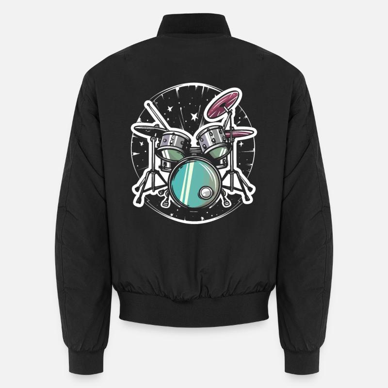 Drums Graphics - Unisex Bomber Jacket - black