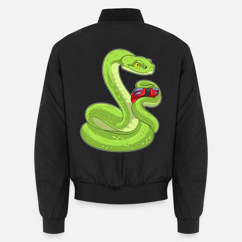 Schlange Gamer Controller - Unisex Bomberjacke - Schwarz