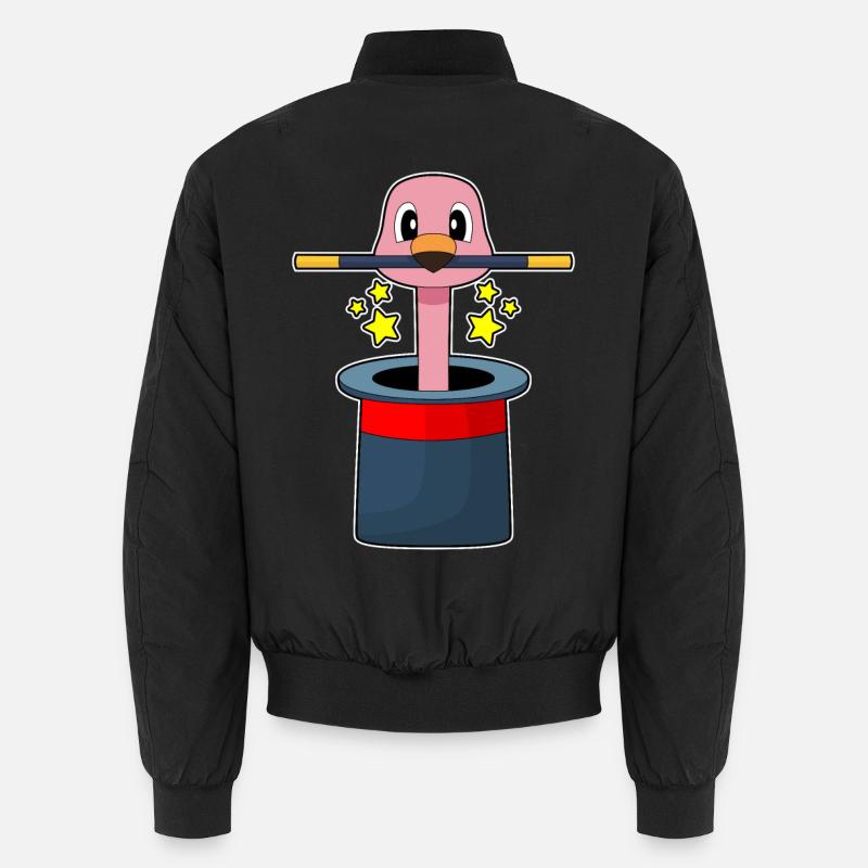Flamingo Wizard Wand - Unisex Bomber Jacket - black