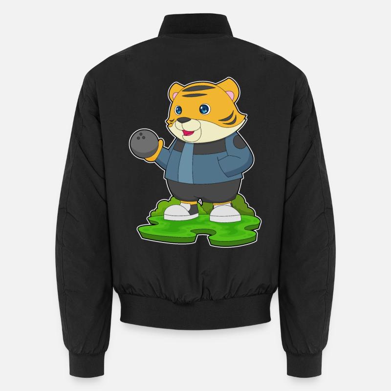 Tiger Bowling Bowling Ball - Unisex Bomber Jacket - black