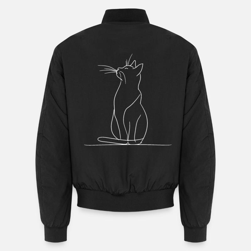 Cats Sketch - Unisex Bomber Jacket - black