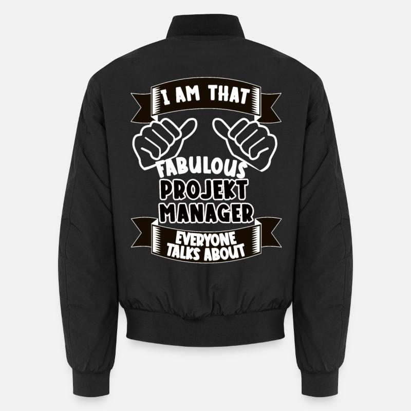 Project Manager Funny Saying Gift - Unisex Bomber Jacket - black
