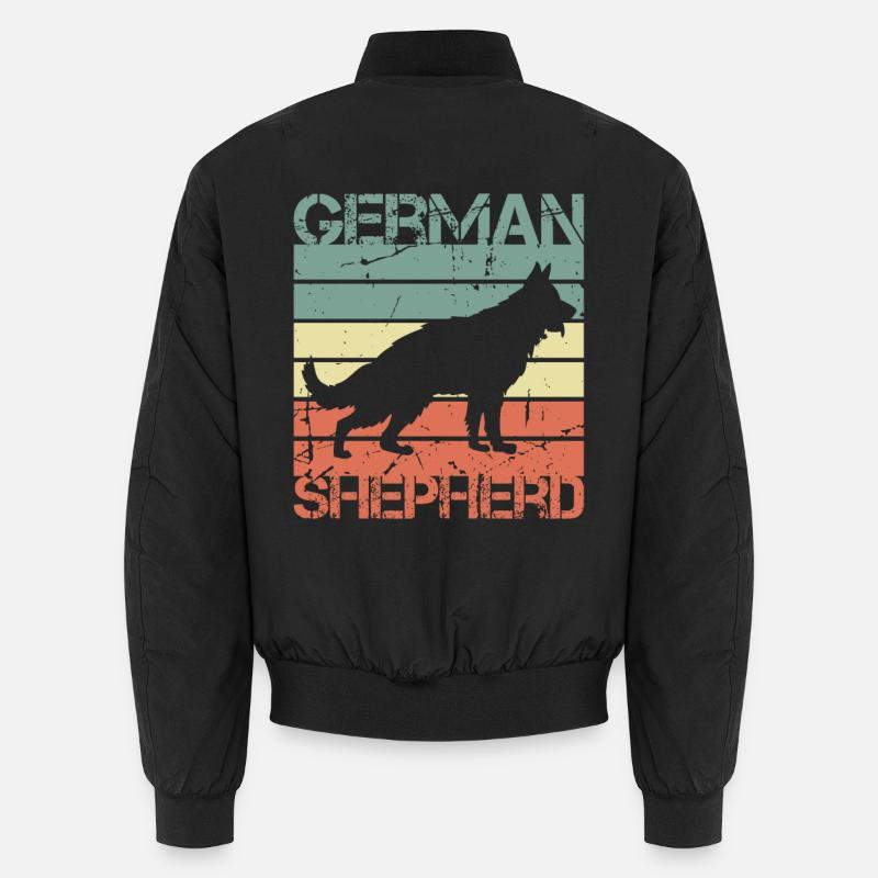 Retro German Shepherd Unisex Bomber Jacket