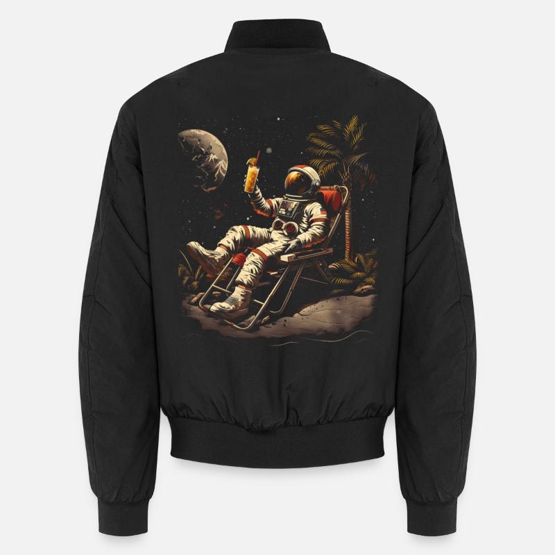 Astronaute Cocktail Pension Cadeau Retraité - Bomber unisexe - noir