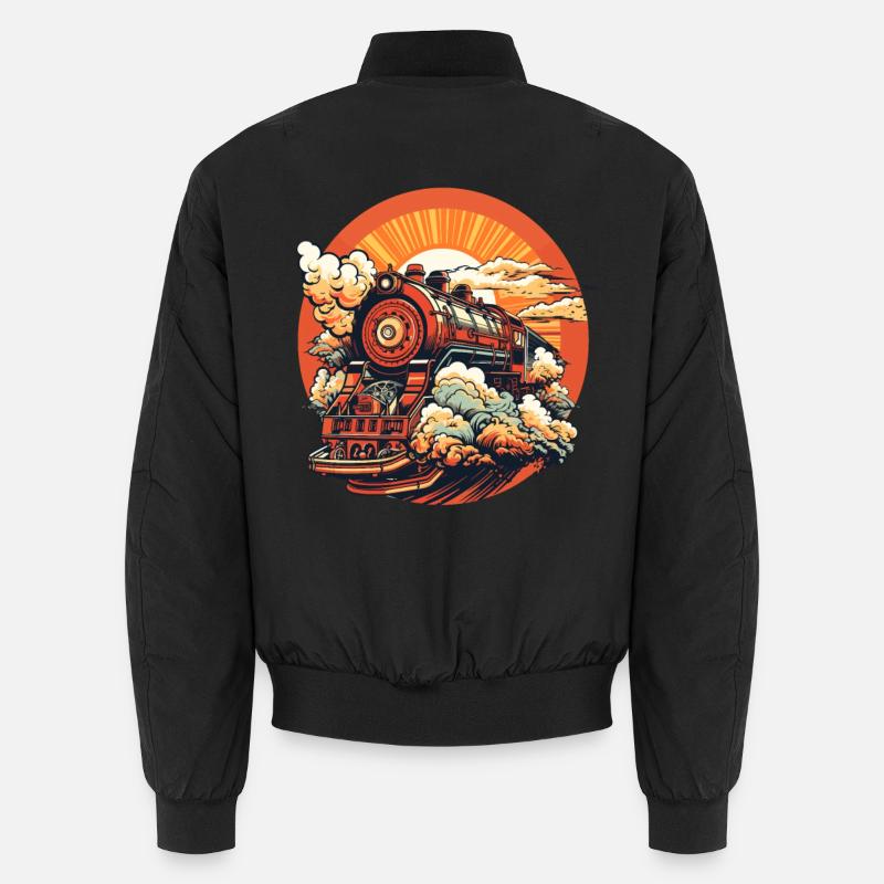 Zug Comic Look - Unisex Bomberjacke - Schwarz