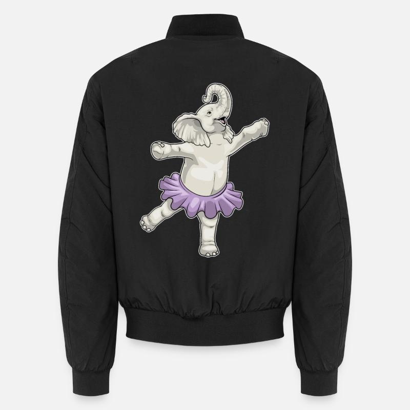 Éléphant Ballerine Ballet Danse - Bomber unisexe - noir