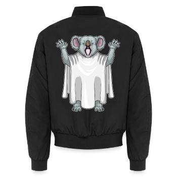 Koala Halloween Ghost - Unisex Bomber Jacket - black - Back - AI Model Male 185 light (185cm)