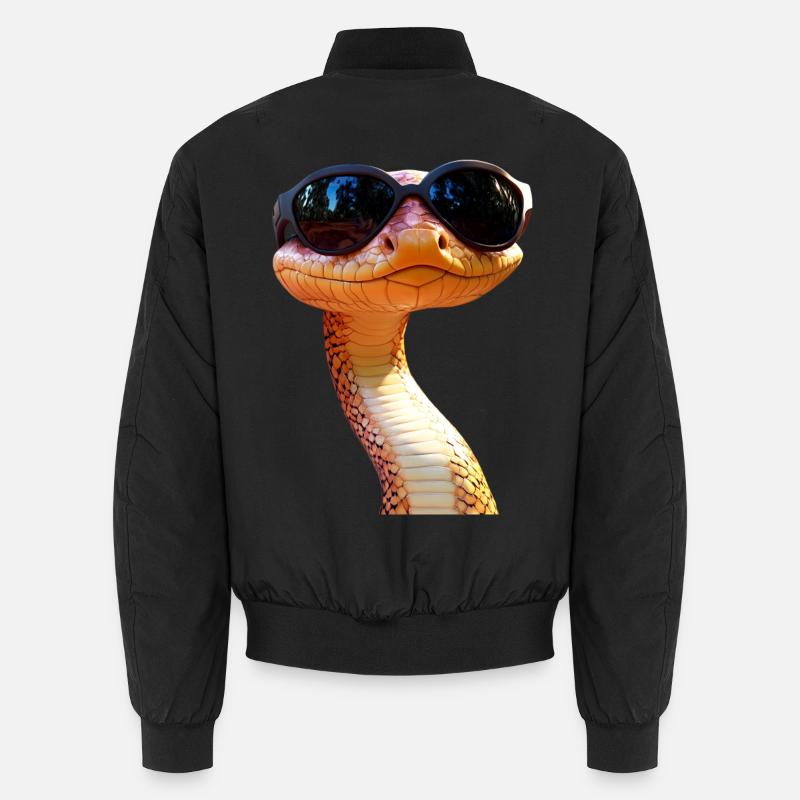 Schlange Python Kobra Mamba Klapperschlange Snake - Unisex Bomberjacke - Schwarz