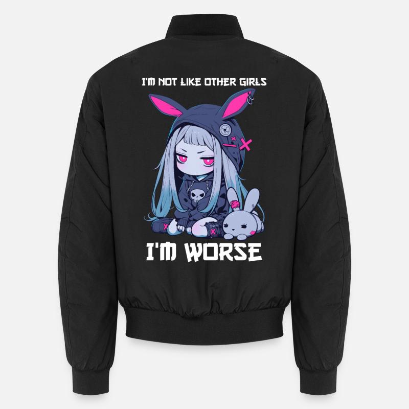 Pas comme les autres filles Kawaii Goth Bunny Gothic Bomber unisexe