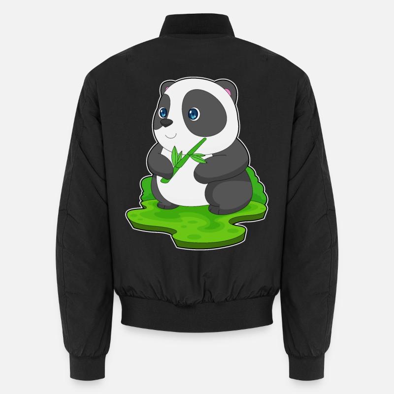 Panda Bamboo - Unisex Bomber Jacket - black