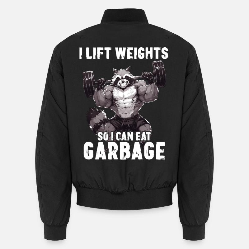 Waschbär Gym Workout Gewichtheben Geschenk Unisex Bomberjacke