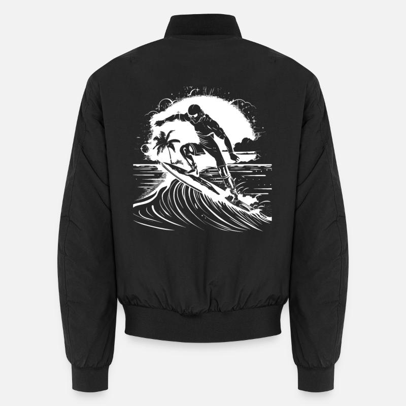 Graphisme Surfer - Bomber unisexe - noir