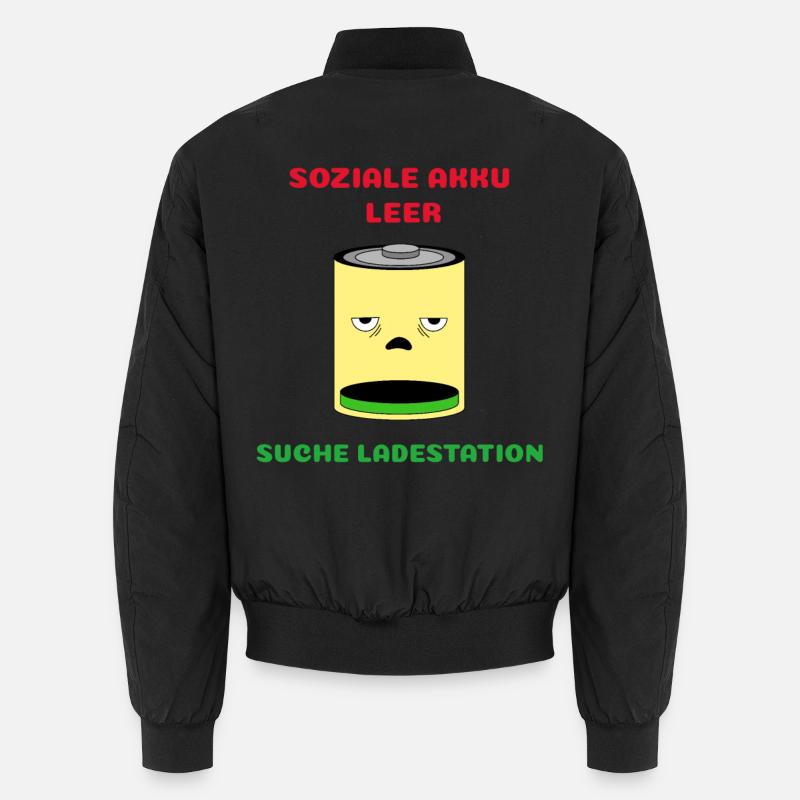 Battery empty, search charging station Unisex Bomber Jacket