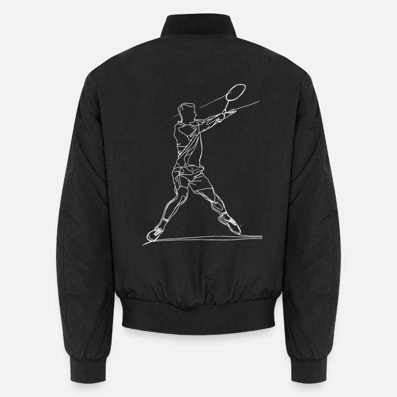Badminton Boy Line Art Unisex Bomber Jacket