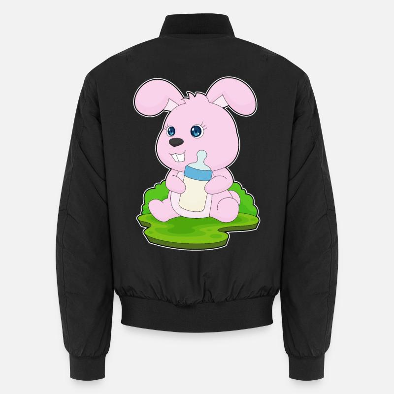 Bunny Baby Bottle Milk - Unisex Bomber Jacket - black