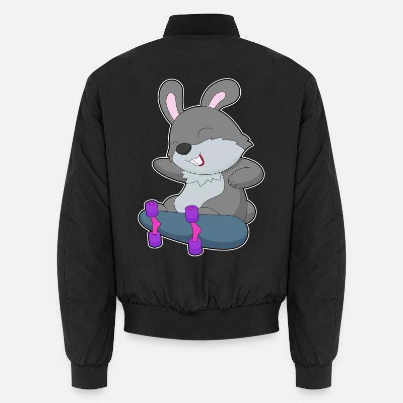 Bunny Skater Skateboard - Unisex Bomber Jacket - black