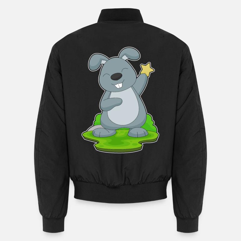 Hase Stern - Unisex Bomberjacke - Schwarz