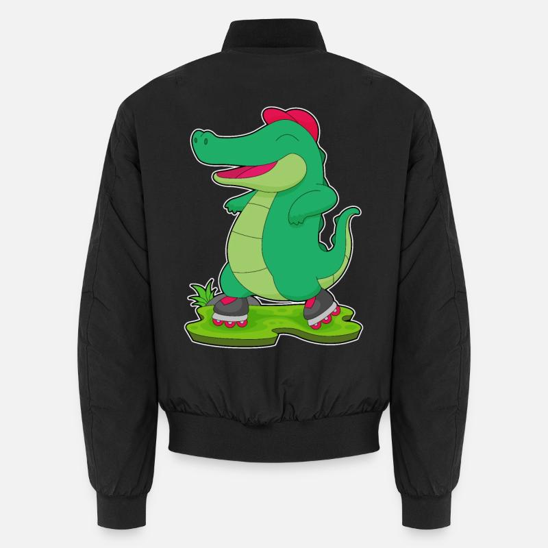 Krokodil Inline skating Rollschuhe - Unisex Bomberjacke - Schwarz