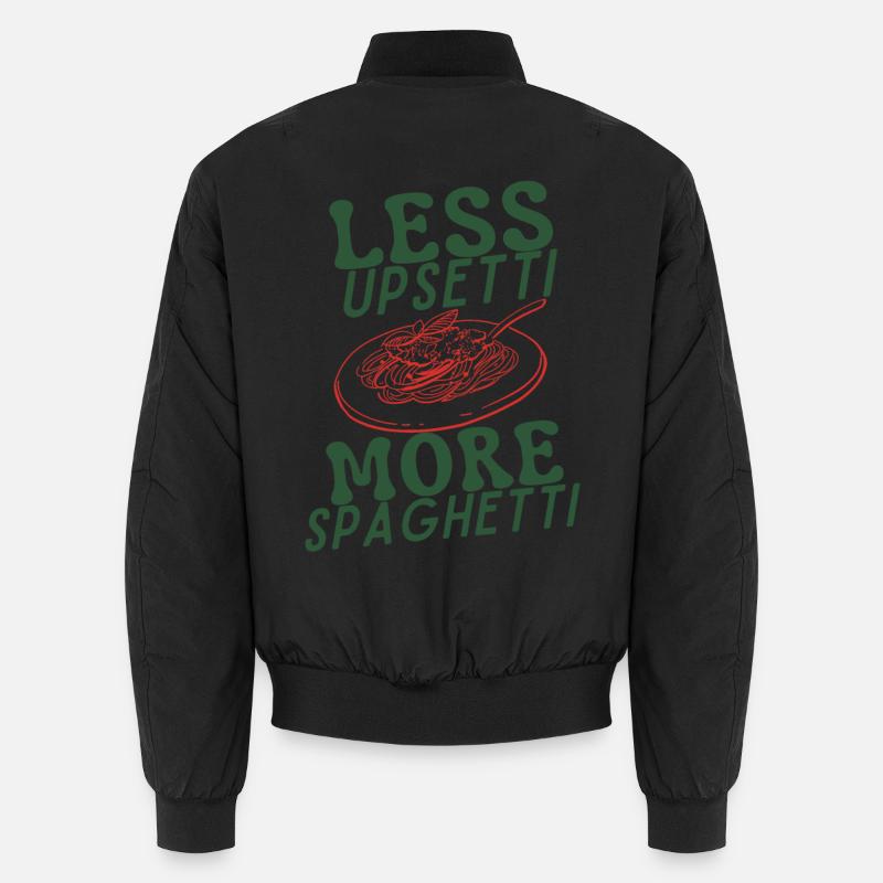 Less Upsetti More Spaghetti - Unisex Bomber Jacket - black