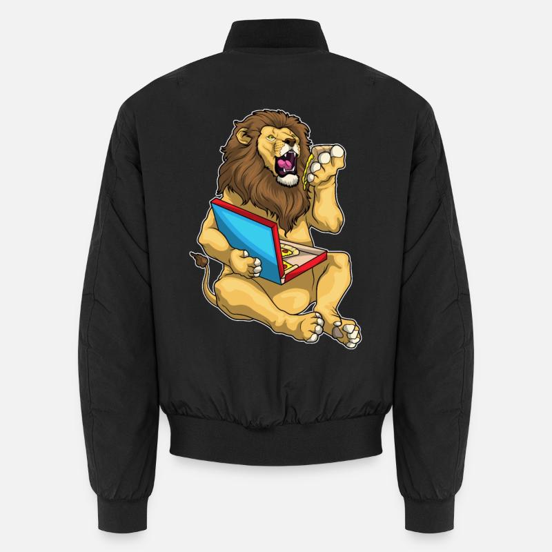 Löwe Pizza - Unisex Bomberjacke - Schwarz