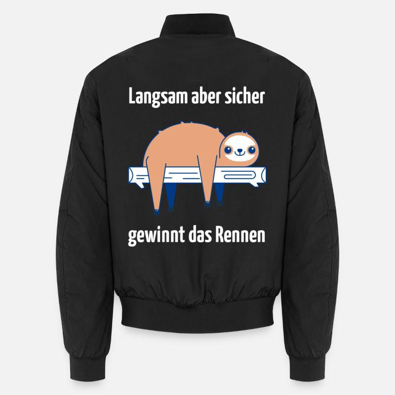 Entspannte Faultier-Stimmung - Unisex Bomberjacke - Schwarz