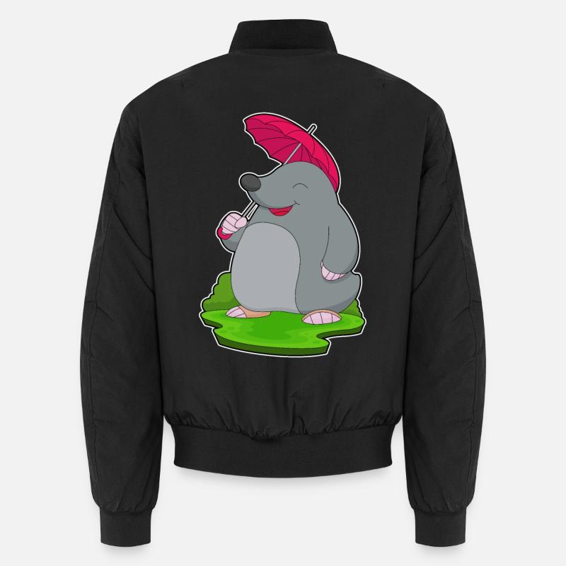 Maulwurf Regen Regenschirm - Unisex Bomberjacke - Schwarz