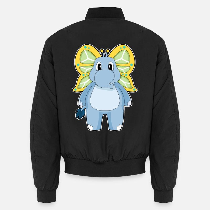 Elefant Schmetterling - Unisex Bomberjacke - Schwarz