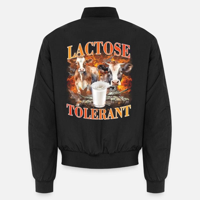 Lactose Tolerant Meme - Unisex Bomber Jacket - black