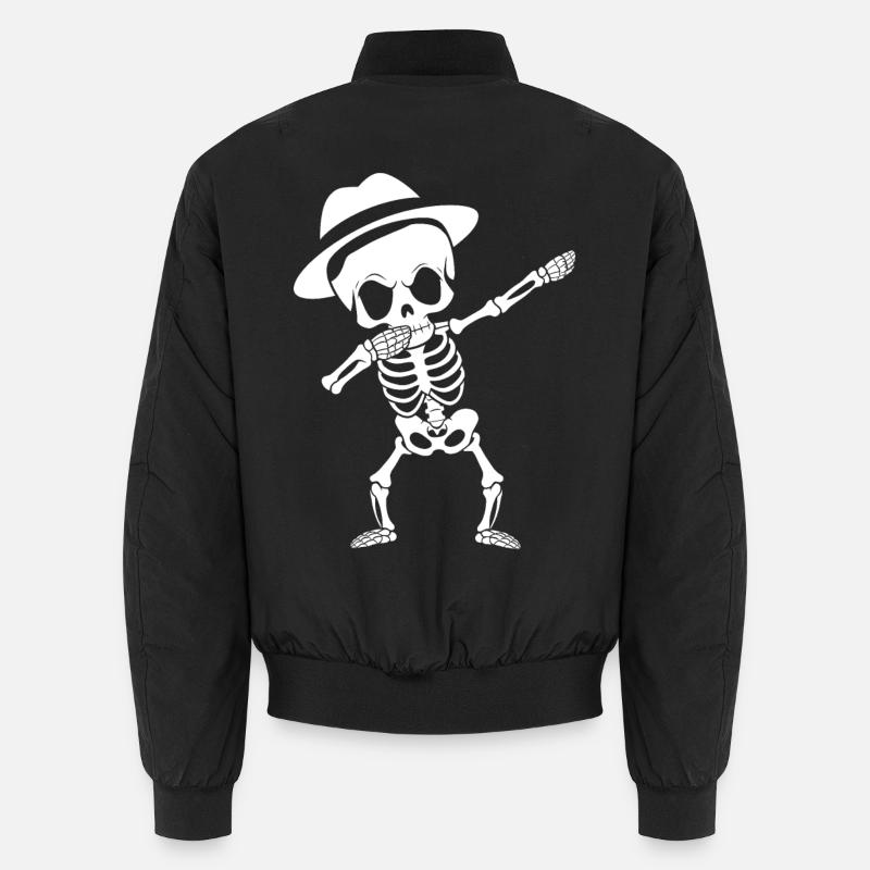 Dabbing Skeleton Funny Halloween Spooky Gift Unisex Bomber Jacket