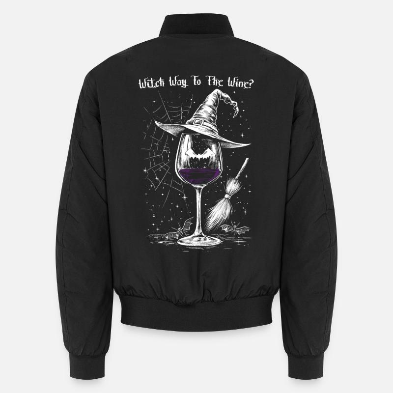 Wine Wine Glass Halloween Witch Wine Drinker Gift Unisex Bomber Jacket