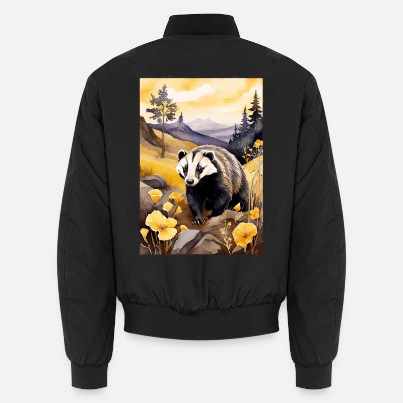 Dachs im goldenen Herbst Unisex Bomberjacke