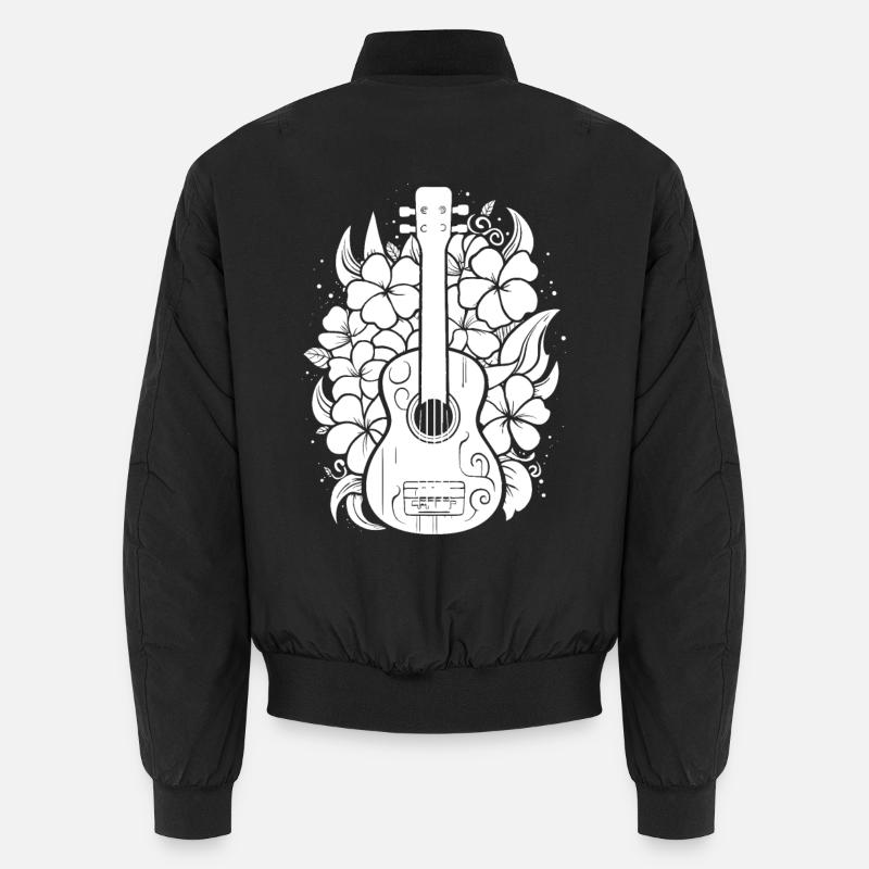 Cartoon Ukulele - Unisex Bomberjacke - Schwarz
