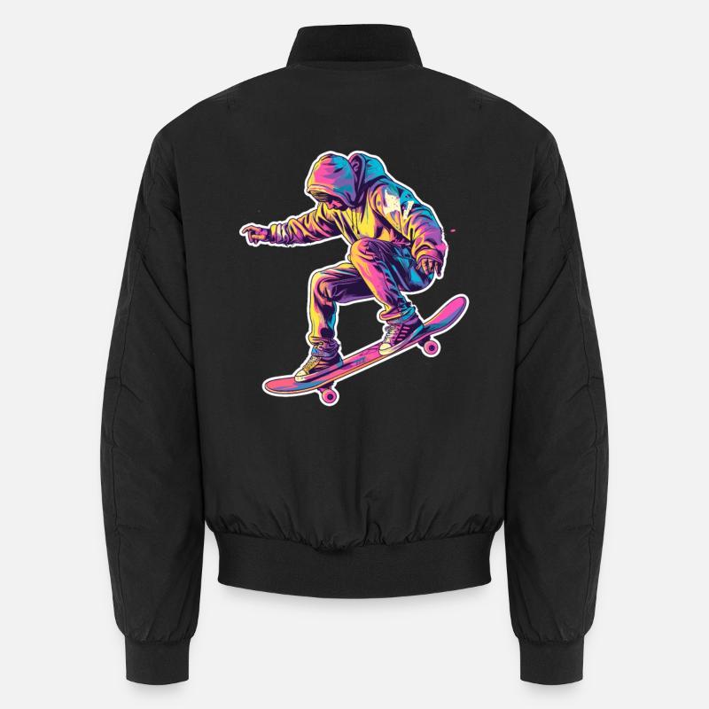 Retro Skateboarder Unisex Bomberjacke