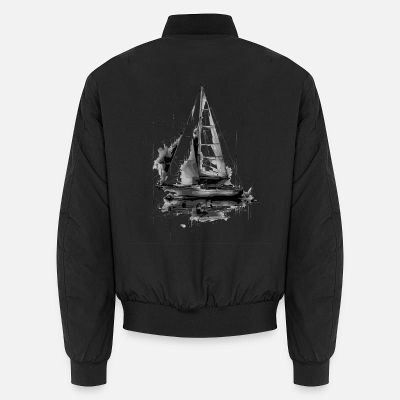 Sailboat - Unisex Bomber Jacket - black