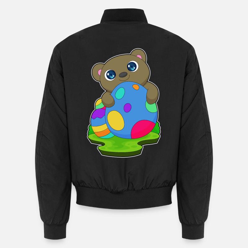 Bär Ostern Ostereier - Unisex Bomberjacke - Schwarz