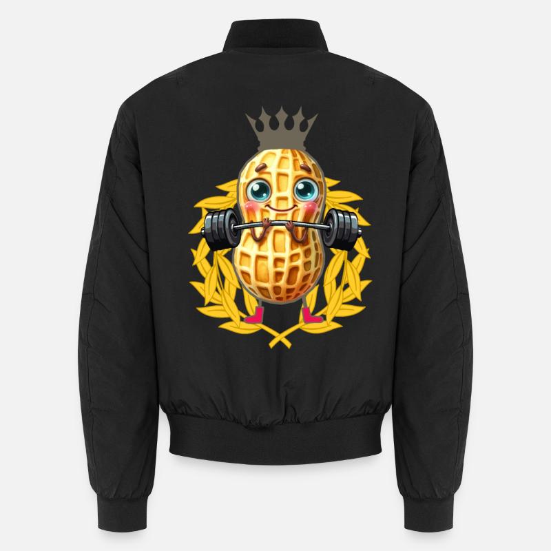Peanut Weight Lifting Laurel Wreath Bodybuilder Unisex Bomber Jacket