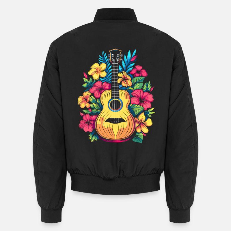 Ukulele Comic Look - Unisex Bomber Jacket - black
