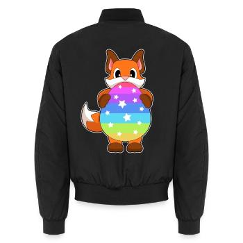 Fox Easter Easter Egg - Unisex Bomber Jacket - black - Back - AI Model Male 185 light (185cm)