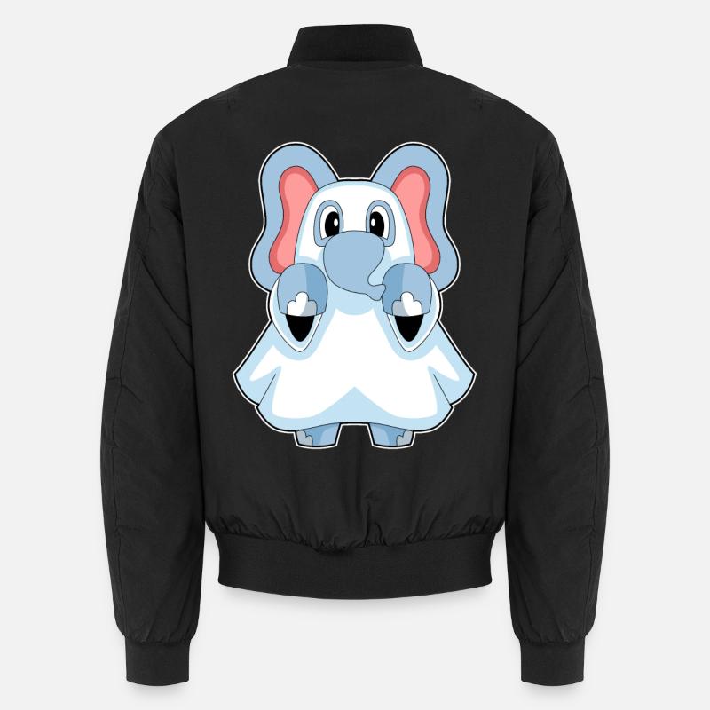 Elephant Halloween Ghost Unisex Bomber Jacket