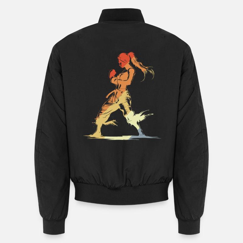 Vintage Kickboxerin Unisex Bomberjacke