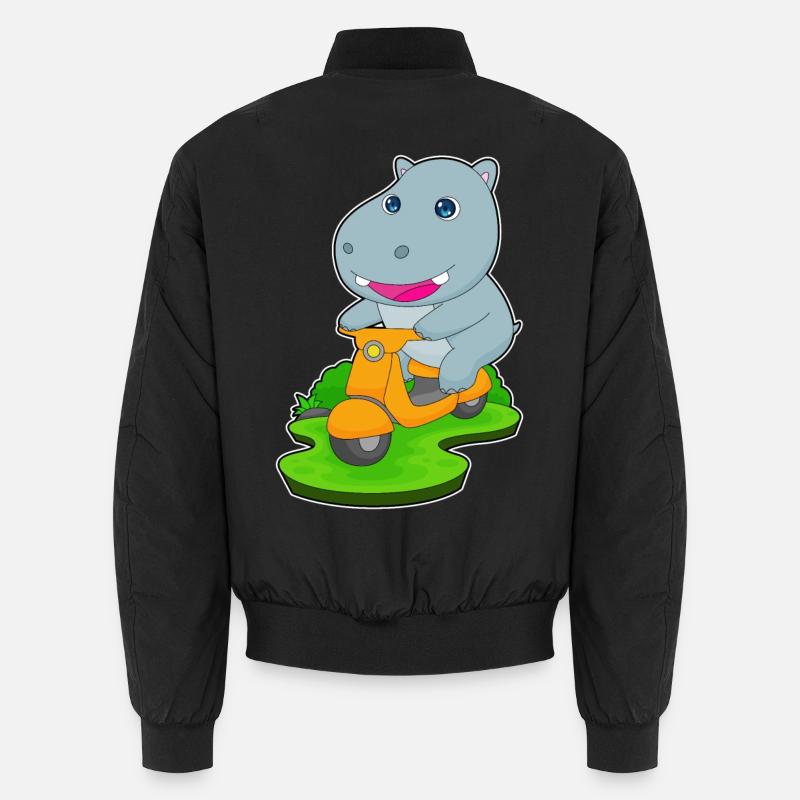 Nilpferd Motorroller - Unisex Bomberjacke - Schwarz