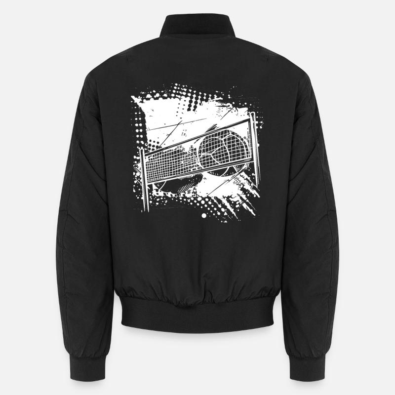 Volleyball Drawing - Unisex Bomber Jacket - black