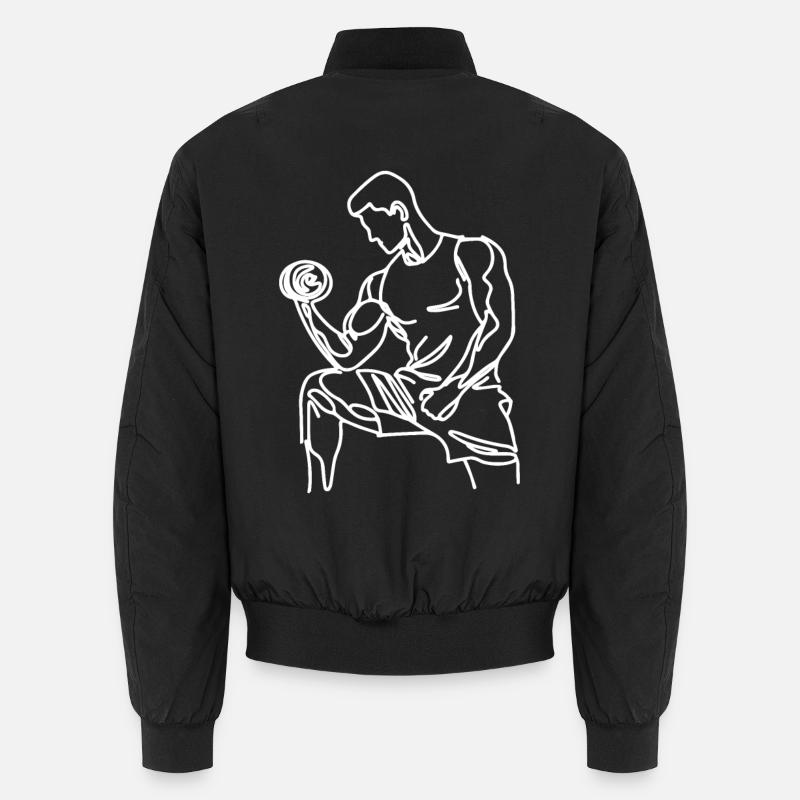 Bodybuilding Drawing Unisex Bomber Jacket