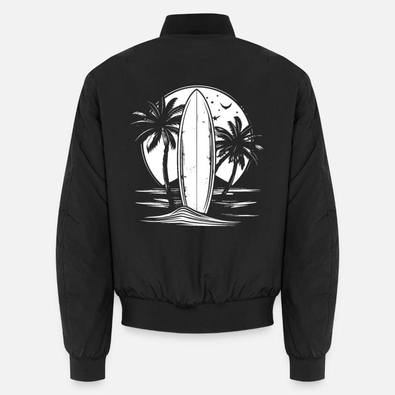Surfing - Unisex Bomber Jacket - black