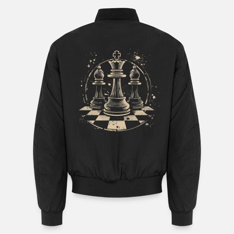 Chess Pieces Drawing Unisex Bomber Jacket